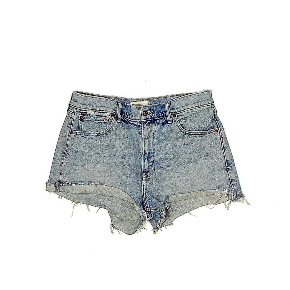 Abercrombie & Fitch The Mom Short Mid Rise Denim Cut-Off Shorts Size 30/10